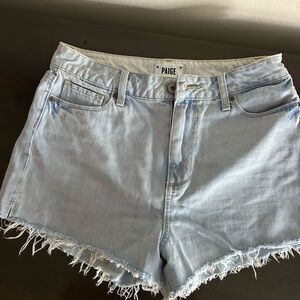 PAIGE Light Wash Denim Jean Shorts like new